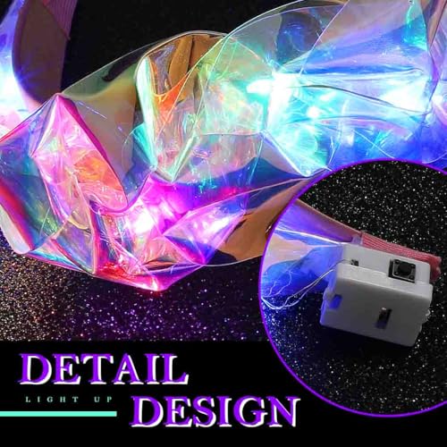 DRESBE Light Up Headband LED Headbands Glow Party Rave Hair Accessories for Women