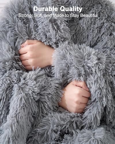 UINIU Super Soft Fluffy Fuzzy Faux Fur Sherpa Fleece Blanket Twin Size, Plush Thick Warm Blanket for Bed Couch, College Do...