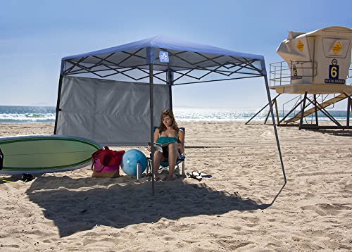 Quik Shade Go Hybrid 6' x 6' Sun Protection Pop-Up Compact and Lightweight 7' x 7' Base Slant Leg Backpack Canopy, Regatta...