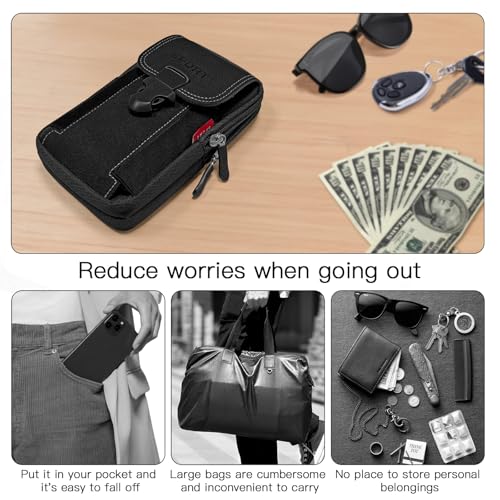 Outdoor sports mobile waist bag 6.8-inch belt wearing design men's sports carry on bag - S-Black