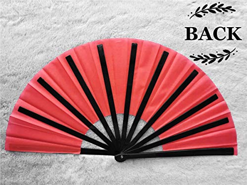 Zolee Large Rave Folding Hand Fan for Men/Women - Chinese Japanese Solid Kung Fu Tai Chi Handheld Fan with Fabric Case - f...