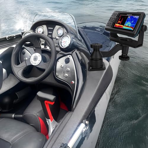 Velpaw MOUNTS Swing Arm Fish Finder Mount, All Aluminum Heavy Duty Marine Electronic Mount for Boats & Kayak,Built for Sal...