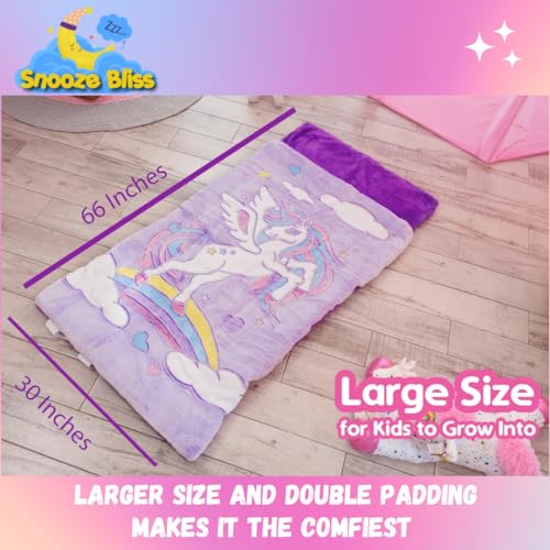 Unicorn Sleeping Bag for Kids – Glow in The Dark Kids Sleeping Bags Make Fun Unicorn Gifts for Girls. Perfect for Sleepove...