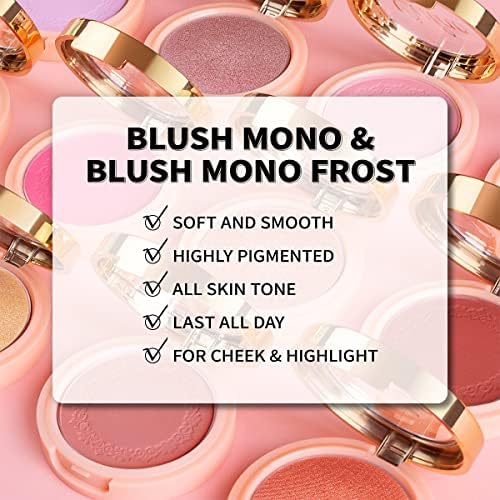 Oulac Hot Pink Blush Makeup| Highly Pigmented Powder blush| Natural Matte| Shape&Highlight Face| Cruelty-Free Blush with Rose Oil|4.8g 06