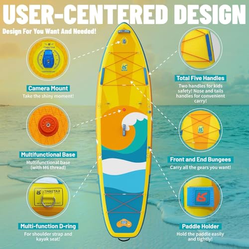 iTAOSTAR Billow 11'6"×36" Extra Wide Paddle Board with Seat, One-Stop Premium SUP Board Accessories, Tailored Fins, Stable...