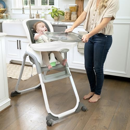 Ingenuity Full Course SmartClean 6-in-1 High Chair – SmartClean EVA Foam, 5 Point Safety Harness, 2 Dishwasher Safe Trays...
