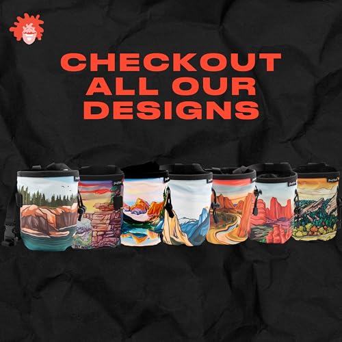 GNARLY DOOD Rock Climbing Chalk Bag | for Outdoor, Gym, & Bouldering | Adjustable Waist Belt, Durable Drawstring Closure,...