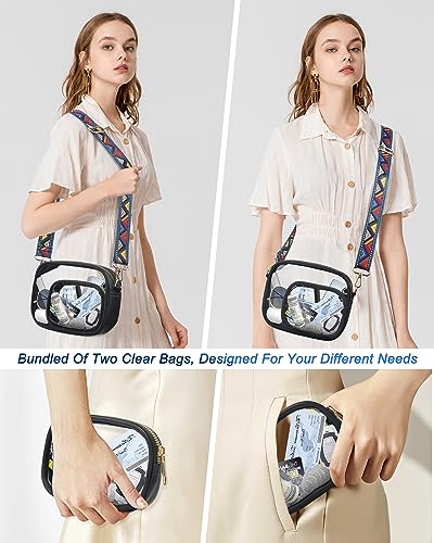 KETIEE Clear Crossbody Bag, Stadium Approved Clear Purse Bag for Concerts Sports Events Festivals