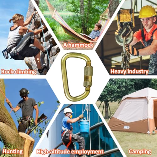 DEKABR Carabiner Heavy Duty, 45KN Twist Lock Steel Auto Locking Climbing Carabiner for Rock and Tree Climbing, Camping, Ra...