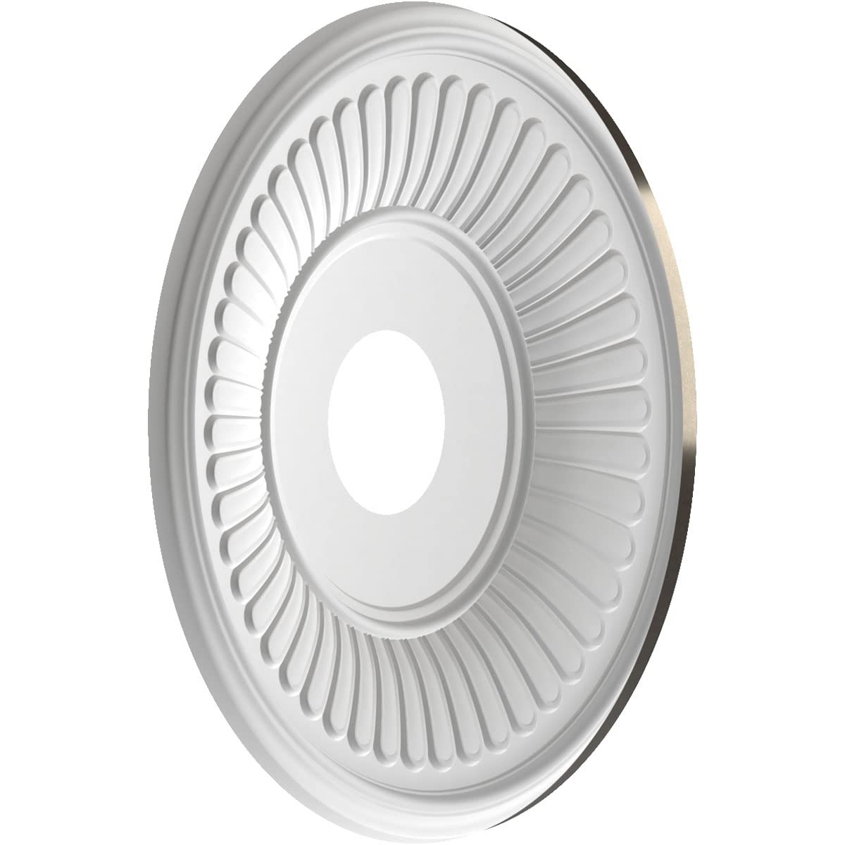 Ekena Millwork Cmp16Becch Berkshire Thermoformed Pvc Ceiling Medallion (Fits Canopies Up To 7), 16Od X 3 1/2Id X 1P, Metallic Ch