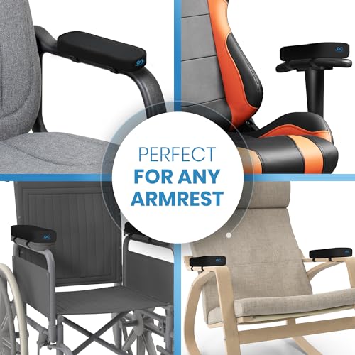 Everlasting Comfort Office Chair & Wheelchair Arm Pads - Cooling Memory Foam Arm Rest Cover for Desk, Gaming Chair, Wheelc...