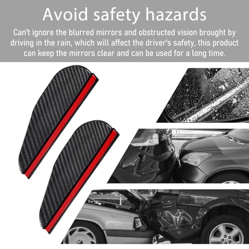 Wevdn 2 PCS Mirror Rain Visor Eyebrow, Waterproof PVC Auto Exterior Rear View Mirror Rain Visor Guard, Rainproof Side Mirr...