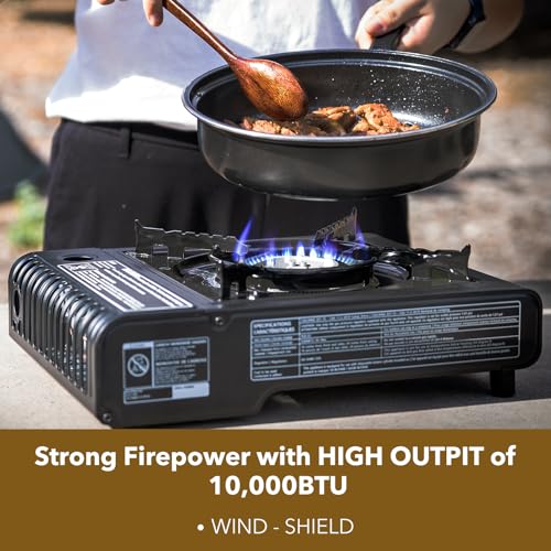 The First Penguin Portable Camping Stove - with Carrying Case 10,000 BTU Great for Emergency Preparedness Kit, High Power ...