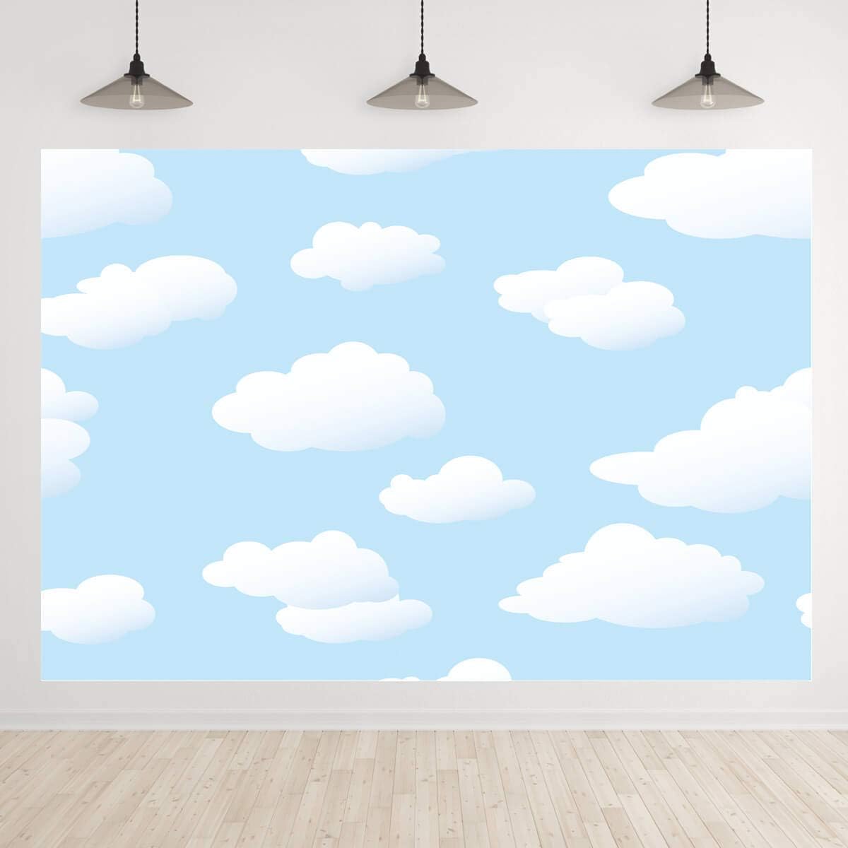 Blue Sky White Cloud Backdrop Birthday Party Backdrops Kids Photography Background Shooting Studio Props 6X4Ft