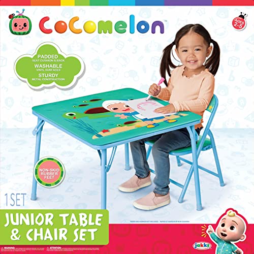 CoComelon Table & Chair Set for Toddlers 24-48M, Includes 1 Table & 1 Chair - Sturdy Metal Construction, Table: 20" L x 2...