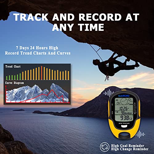 Altimeter GPS Digital Waterproof Outdoor Altitude Pre-Warning Remind Compass Stopwatch Sports -Barometer Weather Forcast P...