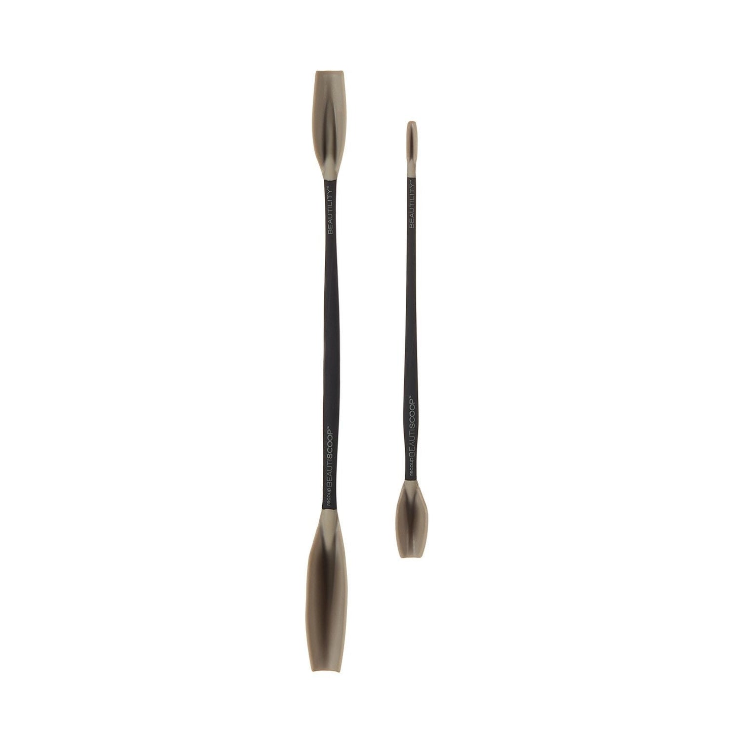 BEAUTISCOOP Pro Duo Set Black/Taupe Dual-Scoop Beauty Tool (8" & 11" Duo, PRO Black/Taupe)