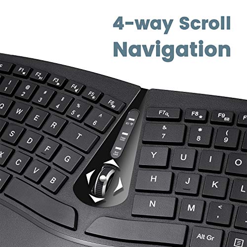 Perixx PERIDUO-606 Wireless Mini Ergonomic Keyboard with Portable Vertical Mouse - Adjustable Palm Rest Stand - Membrane L...
