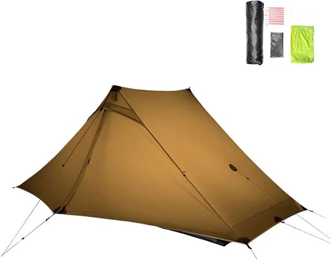 3FULGEAR Lanshan 2 Pro Tent 2 Person Ultralight Camping Tent, 3/4 Season Professional 20D Silnylon Rodless Tent for Campin...