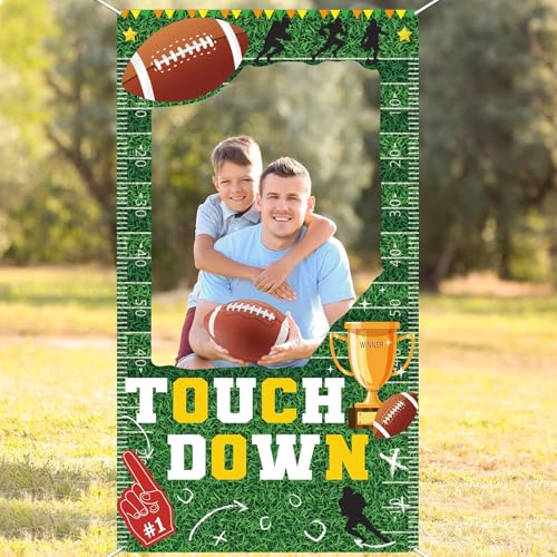Football Party Decorations Football Theme Photo Booth Props Footballs Game Banner Sport Theme Picture Frame Touchdown Back...