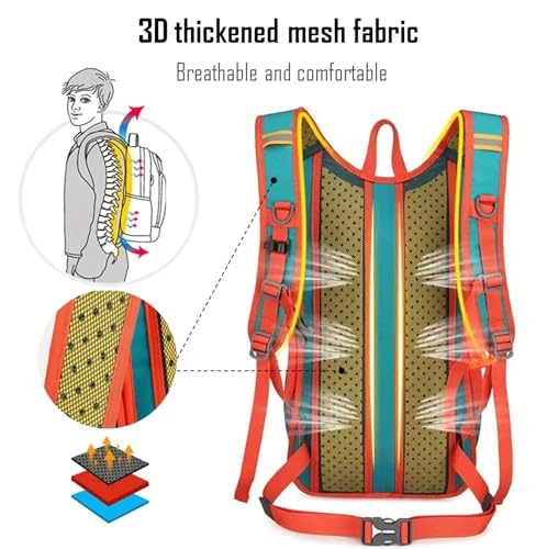 Outdoor Hydration Pack with 2L Water Bladder,Lightweight Running Backpack,Large Capacity Cycling Backpack,Daypack for Hiki...