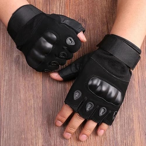 Outdoor Tactical Hard Knuckle Gloves Army Fingerless Gloves Paintball Airsoft Combat Riding Hiking