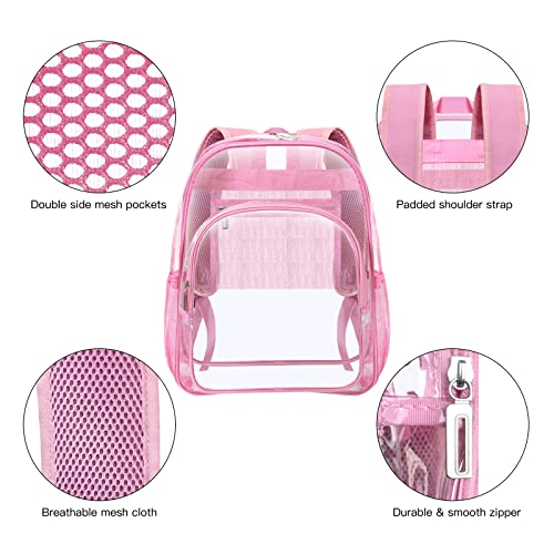 HEEYA Clear Backpack Heavy Duty Transparent Backpack for Security, Sports, Work, Travel, Stadium