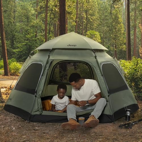 Jeep Compass 4-Person Pop Up Instant Tent by Delta Children with Carry Bag, Stakes and Guy Lines – Waterproof - UPF 50+Pro...