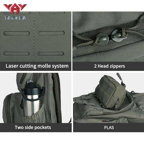 vAv YAKEDA 500D NylonTactical Military Backpack for Men,Fit 12.6-15.6 inches Laptop, Daily Bag for Hiking,hunting,running...