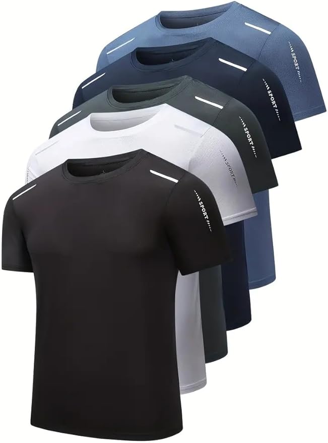 Quick Dry Ice Silk Athletic T-Shirts for Men, Athletic Short Sleeve Moisture Wicking Tee for Running,Training （1 Piece）