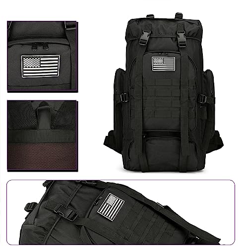 Bkcmy 45L Hiking Backpack Waterproof Travel Backpack Lightweight Outdoor Daypack Camping Backpack for Men Women (Black)