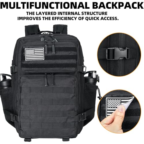 Lovelinks21 45L Tactical Assault Backpack 3 day assault pack with Molle Waterproof backpack Rucksack for Tactical Backpack...