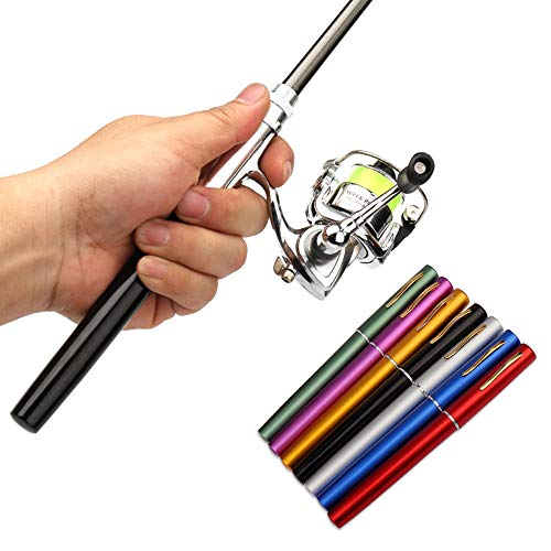 Lixada Fishing Rod Reel Combo Mini Pen Fishing Pole Kit Telescopic Fishing Rod Spinning Reel Combo Kit