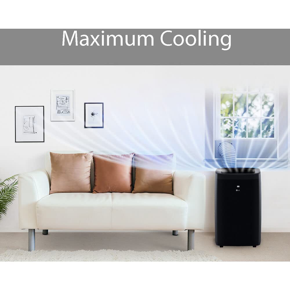 LG 8,000 BTU (DOE) 12,000 BTU (ASHRAE) Smart Portable Air Conditioner, 115V, Cools 350 Sq.Ft. (14' x 25' Room Size), Voice Control, Works with LG ThinQ, Amazon Alexa, and Hey Google