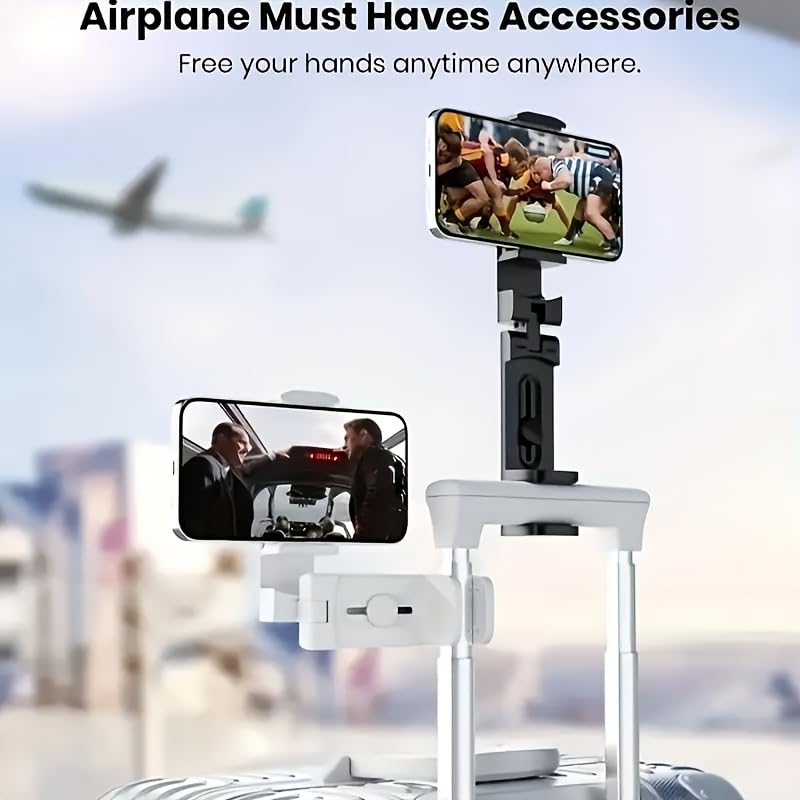 2 Pack Phone Holder for Airplane Use 360° Swivel Travel Phone Stand for Car Dashboard & Tabletop | Durable ABS Hands-Free ...