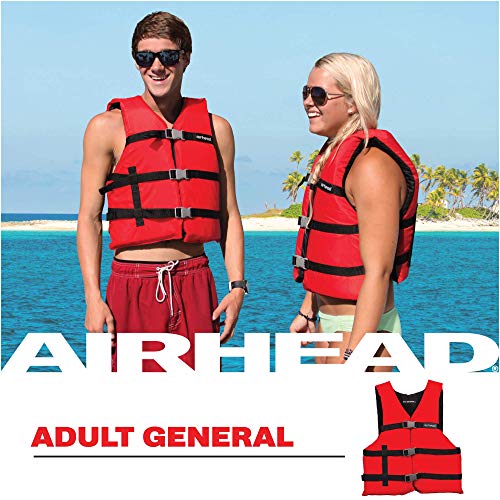 Airhead General All Purpose Life Jacket, US Coast Guard Approved Type III Life Vest, Perfect for Boating and Personal Wate...