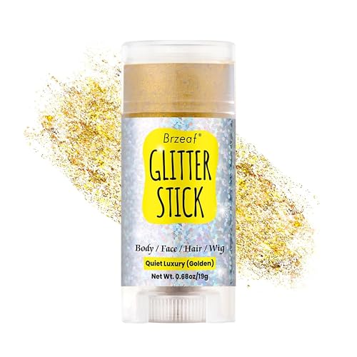 Brzeaf Golden Glitter Stick, Body Glitter, Singer Concerts Music Festival Rave Accessories, Shimmery & Long Lasting, Chunk...