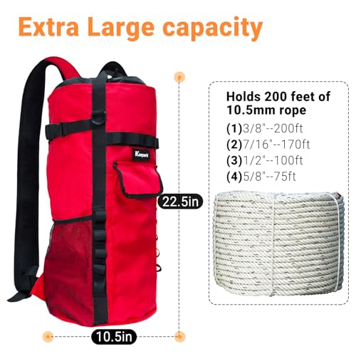 Keepark Rock Climbing Rope Storage Bag - Large Capacity Tree Rope Storage Backpack, Waterproof Oxford Outdoor Climbing Rop...