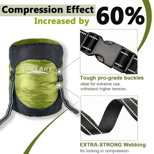 Frelaxy Compression Sack, 40% More Storage! 11L/18L/30L/45L/52L Compression Stuff Sack, Water-Resistant & Ultralight Sleep...