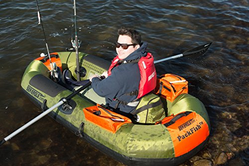 Sea Eagle PF7 PackFish7 Inflatable 7' Fishing Boat-Lightweight-Portable-Dry Enclosed Hull-Durable-One Person Fishing Boat ...