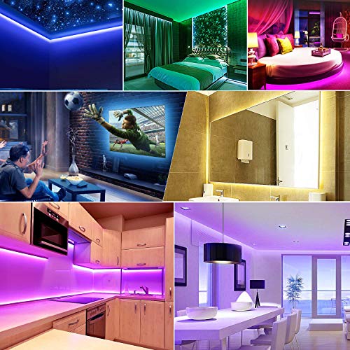 HOUHUI USB LED Strip Lights Kit, 4 Pre-Cut 1.64ft/6.56ft RGB LED Light Strips, Color Changing TV Backlights with Remote, R...