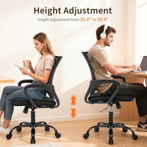 BestOffice Office Chair Ergonomic Cheap Desk Chair Mesh Computer Chair Lumbar Support Modern Executive Adjustable Stool Ro...