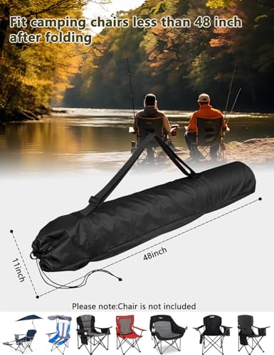 Heavy Duty 600D Oxford Folding Chair Replacement Bag fits GCI,Coleman for Camp Chairs - Large Foldable Mouth Camp Chair St...