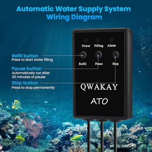 Auto Top Off System Aquarium - Smart Automatic ATO System for Fish Tank - Water Level Controller Kit for Saltwater Aquariu...