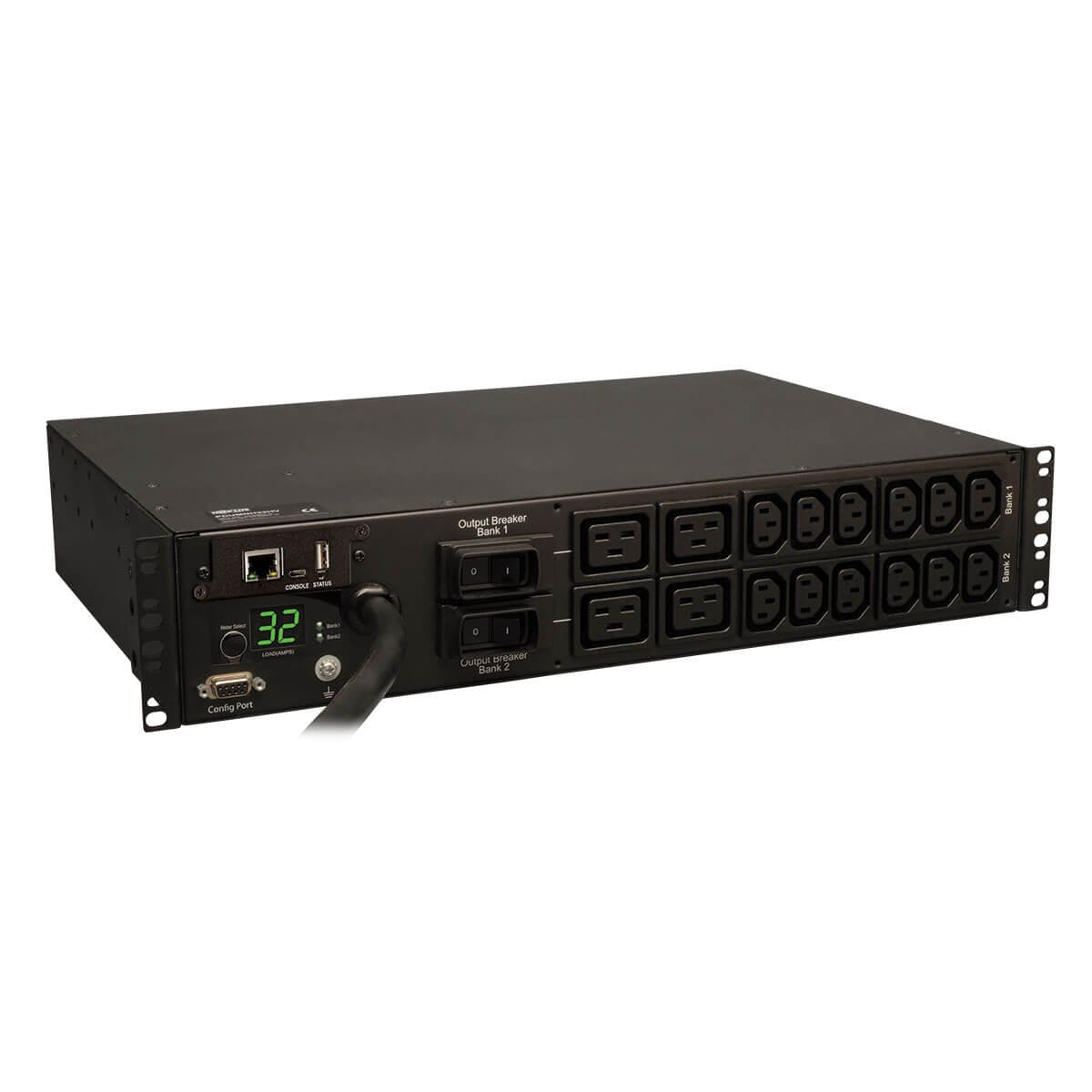 Tripp Lite Monitored Pdu, 7.4Kw Single Phase, 230V Outlets (12-C13, 4-C19), Iec-309 32A Blue, 12Ft. Cord, 2U Rack-Mount Power, T