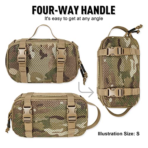 CASONMMAX 4 Set Tactical Packing Cubes ，Compressible Mesh Duffle Storage Bag,Portable Edc Molle Pouch Organizer.