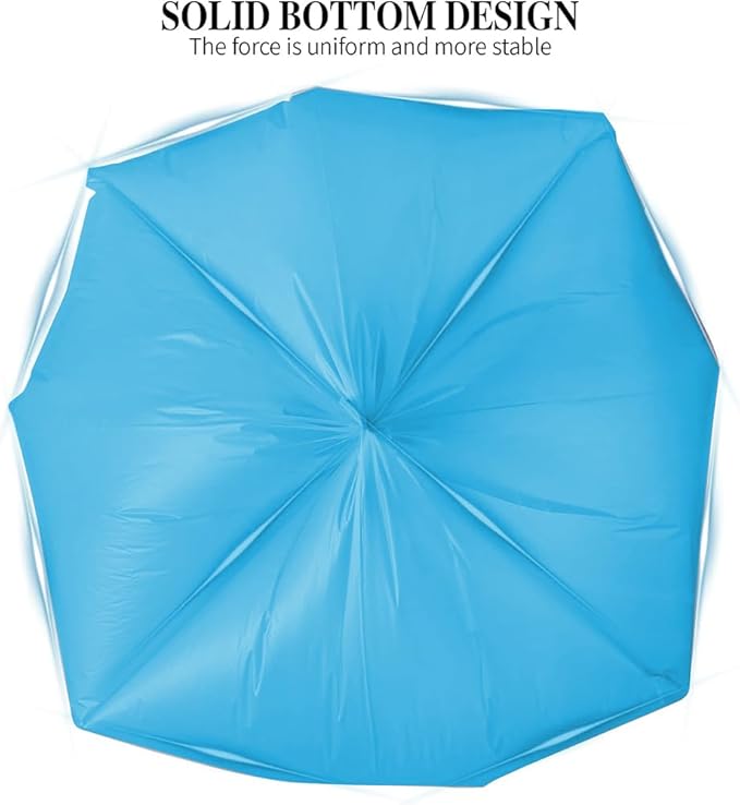 5 Rolls Small Trash Garbage Bags, 4 Gallon Strong Thin Material Disposable Kitchen Garbage Bags, Durable Plastic Trash Bags for Office Home Bedroom Garden Waste Bin, 200 Counts (Blue)