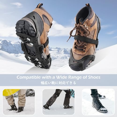 TRIWONDER Ice Cleats for Shoes and Boots Anti Slip Ice Grips Snow Crampons Traction Cleats Hiking Fishing Walking Gear
