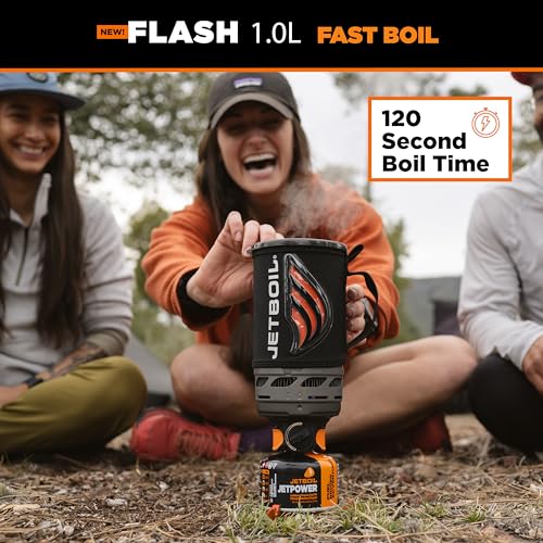 Jetboil Flash 1.0L Portable Fast Boil Stove for Camping and Backpacking with 1-Step Auto Ignition, New for 2025, Propane/I...