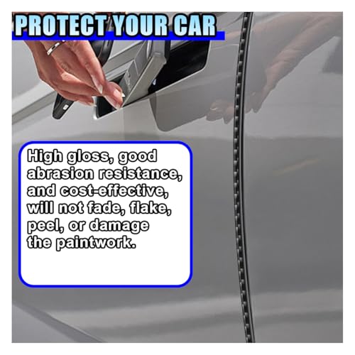 16FT/5M Car Door Edge Guards - U Shape Electroplated Glossy Rubber Door Edge Trim Seal Protector - Self-Adhesion Car Scrat...